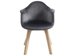 Lot De 2 Chaises Enfant Avec Accoudoirs En Velours Et Hêtre - Anthracite - POUPINETTE 12 Lot De 2 Chaises Enfant Avec Accoudoirs En Velours Et Hêtre - Anthracite - POUPINETTE -Mobilia Boutique chaise 12593759