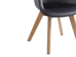 Lot De 2 Chaises Enfant Avec Accoudoirs En Velours Et Hêtre - Anthracite - POUPINETTE 16 Lot De 2 Chaises Enfant Avec Accoudoirs En Velours Et Hêtre - Anthracite - POUPINETTE -Mobilia Boutique chaise 12593763