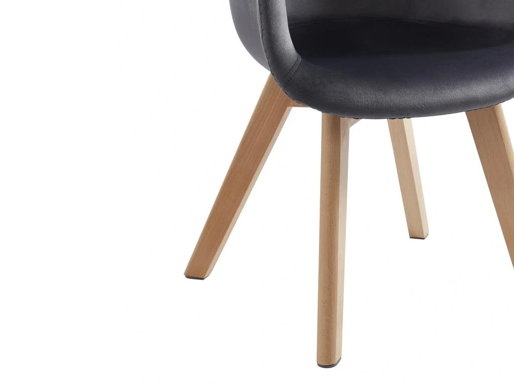 Lot De 2 Chaises Enfant Avec Accoudoirs En Velours Et Hêtre - Anthracite - POUPINETTE 9 Lot De 2 Chaises Enfant Avec Accoudoirs En Velours Et Hêtre - Anthracite - POUPINETTE – Image 7