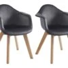 Lot De 2 Chaises Enfant Avec Accoudoirs En Velours Et Hêtre - Anthracite - POUPINETTE