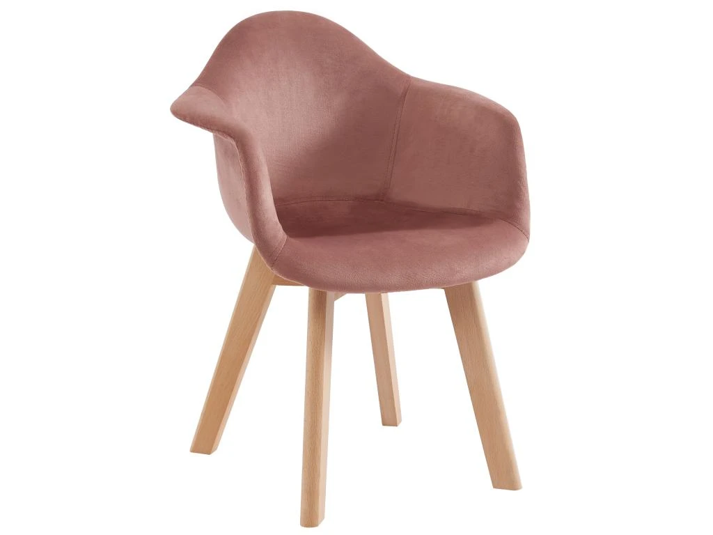 Lot De 2 Chaises Enfant Avec Accoudoirs En Velours Et Hêtre - Rose - POUPINETTE 6 Lot De 2 Chaises Enfant Avec Accoudoirs En Velours Et Hêtre - Rose - POUPINETTE – Image 4