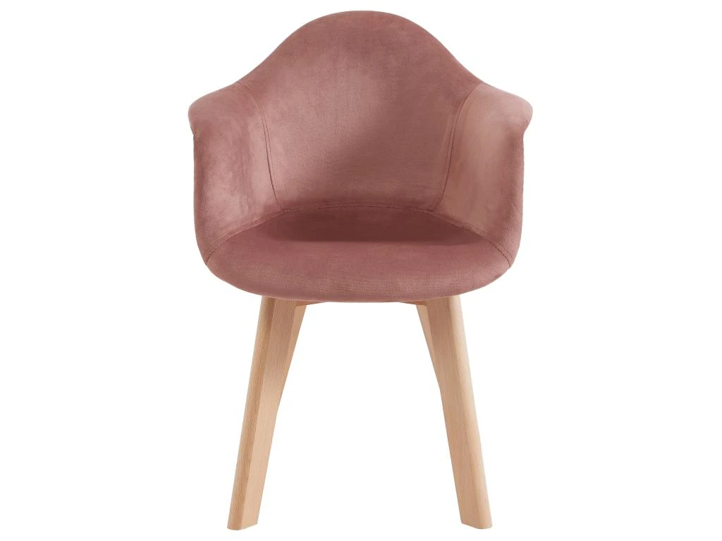 Lot De 2 Chaises Enfant Avec Accoudoirs En Velours Et Hêtre - Rose - POUPINETTE 5 Lot De 2 Chaises Enfant Avec Accoudoirs En Velours Et Hêtre - Rose - POUPINETTE – Image 3