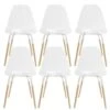 FLUK - Lot De 6 Chaises Transparentes Piétement Bois -Mobilia Boutique chaise 12599201