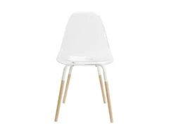 FLUK - Lot De 6 Chaises Transparentes Piétement Bois -Mobilia Boutique chaise 12599209
