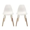 FLUK - Lot De 2 Chaises Polypropylène Blanc Et Bois -Mobilia Boutique chaise 12599431