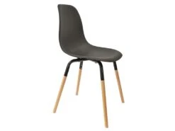 FLUK - Lot De 4 Chaises Polypropylène Noir Et Bois -Mobilia Boutique chaise 12599645