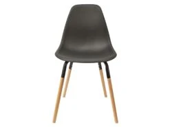 FLUK - Lot De 4 Chaises Polypropylène Noir Et Bois -Mobilia Boutique chaise 12599647