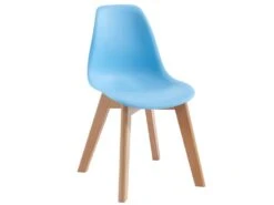 Lot De 2 Chaises Enfant En Polypropylène Et Hêtre - Bleu - LILINOU -Mobilia Boutique chaise 12610987