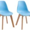 Lot De 2 Chaises Enfant En Polypropylène Et Hêtre - Bleu - LILINOU -Mobilia Boutique chaise 12611003