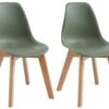 Lot De 2 Chaises Enfant En Polypropylène Et Hêtre - Vert - LILINOU -Mobilia Boutique chaise 12611241