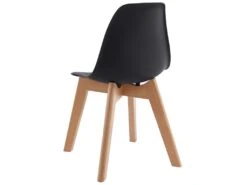 Lot De 2 Chaises Enfant En Polypropylène Et Hêtre - Noir - LILINOU -Mobilia Boutique chaise 12611243