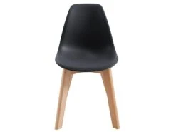 Lot De 2 Chaises Enfant En Polypropylène Et Hêtre - Noir - LILINOU -Mobilia Boutique chaise 12611245