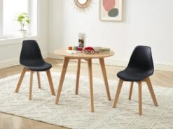 Lot De 2 Chaises Enfant En Polypropylène Et Hêtre - Noir - LILINOU -Mobilia Boutique chaise 12611255