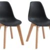 Lot De 2 Chaises Enfant En Polypropylène Et Hêtre - Noir - LILINOU 2 Lot De 2 Chaises Enfant En Polypropylène Et Hêtre - Noir - LILINOU -Mobilia Boutique chaise 12611259
