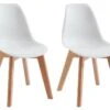 Lot De 2 Chaises Enfant En Polypropylène Et Hêtre - Blanc - LILINOU -Mobilia Boutique chaise 12611479