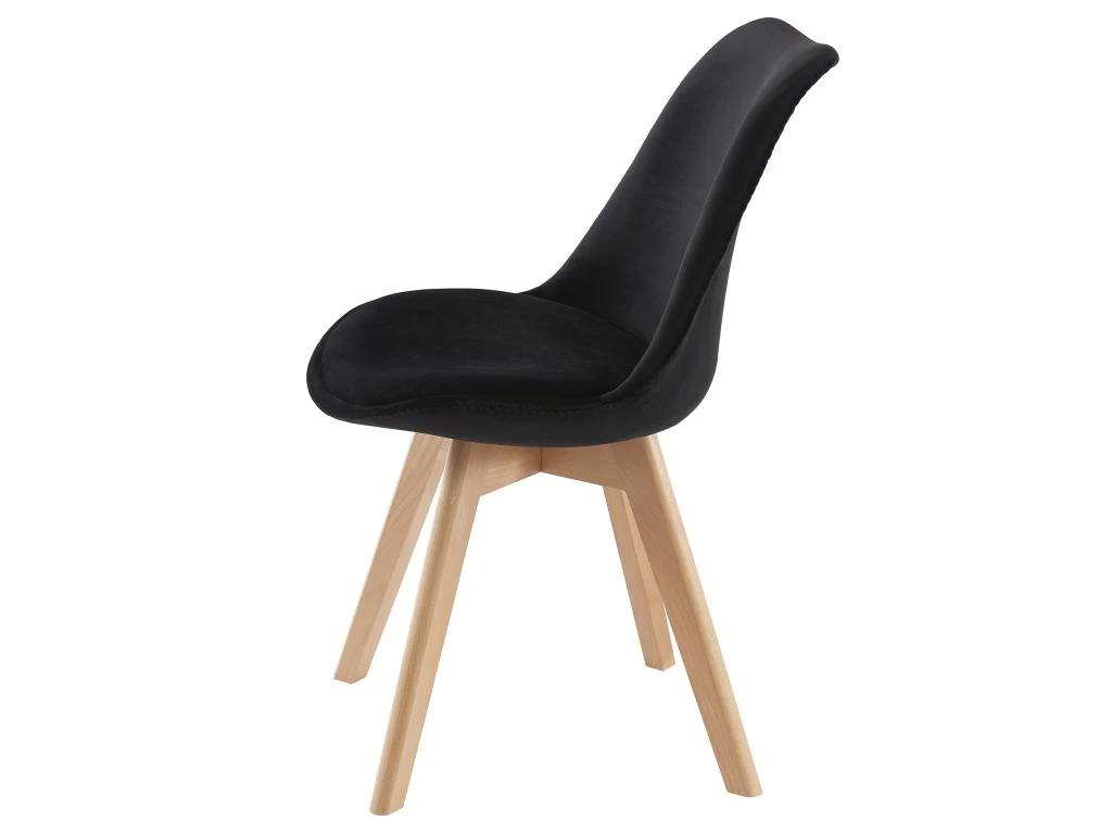 Lot De 2 Chaises En Velours Et Hêtre - Noir - JODY 7 Lot De 2 Chaises En Velours Et Hêtre - Noir - JODY – Image 5