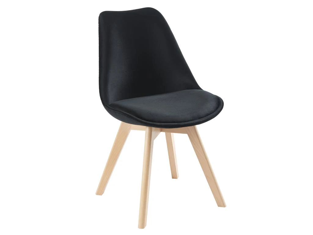 Lot De 2 Chaises En Velours Et Hêtre - Noir - JODY 6 Lot De 2 Chaises En Velours Et Hêtre - Noir - JODY – Image 4