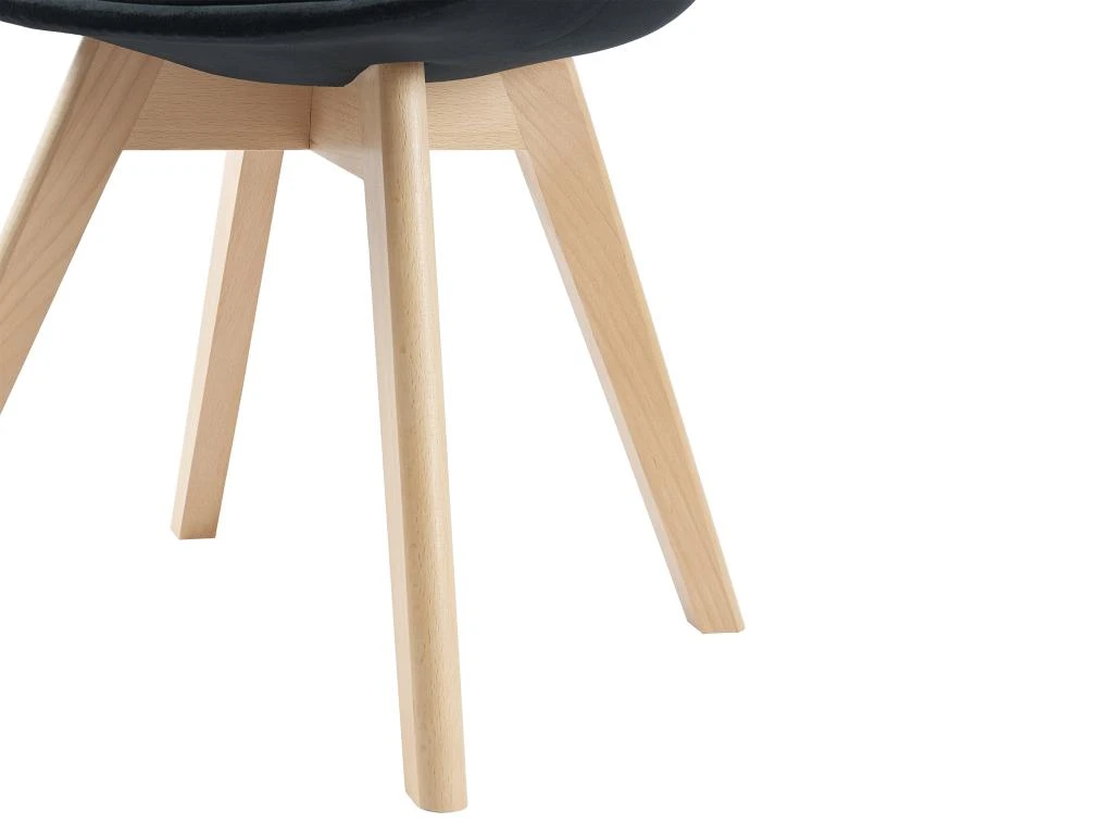 Lot De 2 Chaises En Velours Et Hêtre - Noir - JODY 9 Lot De 2 Chaises En Velours Et Hêtre - Noir - JODY – Image 7