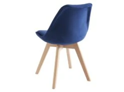 Lot De 2 Chaises En Velours Et Hêtre - Bleu - JODY -Mobilia Boutique chaise 12618805