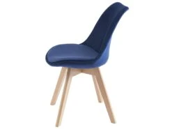 Lot De 2 Chaises En Velours Et Hêtre - Bleu - JODY -Mobilia Boutique chaise 12618807