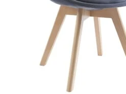 Lot De 2 Chaises En Velours Et Hêtre - Gris - JODY -Mobilia Boutique chaise 12618845