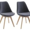 Lot De 2 Chaises En Velours Et Hêtre - Gris - JODY
