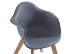 Lot De 2 Chaises Enfant Avec Accoudoirs En Polypropylène Et Hêtre - Gris - POUPINETTE -Mobilia Boutique chaise 12653915