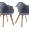 Lot De 2 Chaises Enfant Avec Accoudoirs En Polypropylène Et Hêtre - Gris - POUPINETTE -Mobilia Boutique chaise 12653925