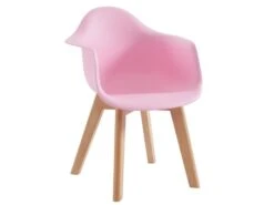 Lot De 2 Chaises Enfant Avec Accoudoirs En Polypropylène Et Hêtre - Rose - POUPINETTE -Mobilia Boutique chaise 12653945