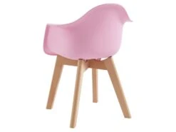 Lot De 2 Chaises Enfant Avec Accoudoirs En Polypropylène Et Hêtre - Rose - POUPINETTE -Mobilia Boutique chaise 12653949