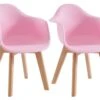 Lot De 2 Chaises Enfant Avec Accoudoirs En Polypropylène Et Hêtre - Rose - POUPINETTE -Mobilia Boutique chaise 12653961