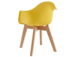 Lot De 2 Chaises Enfant Avec Accoudoirs En Polypropylène Et Hêtre - Jaune - POUPINETTE -Mobilia Boutique chaise 12653981