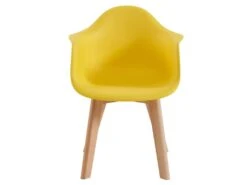 Lot De 2 Chaises Enfant Avec Accoudoirs En Polypropylène Et Hêtre - Jaune - POUPINETTE -Mobilia Boutique chaise 12653983