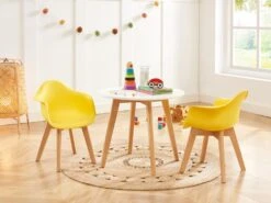 Lot De 2 Chaises Enfant Avec Accoudoirs En Polypropylène Et Hêtre - Jaune - POUPINETTE -Mobilia Boutique chaise 12653991