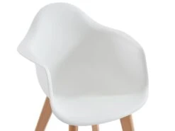 Lot De 2 Chaises Enfant Avec Accoudoirs En Polypropylène Et Hêtre - Blanc - POUPINETTE -Mobilia Boutique chaise 12654103