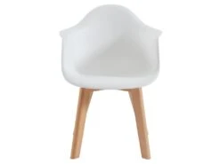 Lot De 2 Chaises Enfant Avec Accoudoirs En Polypropylène Et Hêtre - Blanc - POUPINETTE -Mobilia Boutique chaise 12654105