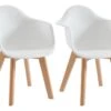 Lot De 2 Chaises Enfant Avec Accoudoirs En Polypropylène Et Hêtre - Blanc - POUPINETTE -Mobilia Boutique chaise 12654113