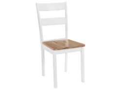 Lot De 2 Chaises De Salle à Manger Cuisine Design Classique Bois D'hévéa Massif Blanc CDS020162 -Mobilia Boutique chaise 12694679