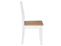 Lot De 4 Chaises De Salle à Manger Cuisine Design Classique Bois D'hévéa Massif Blanc CDS021228 -Mobilia Boutique chaise 12694691