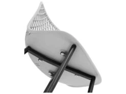 Lot De 4 Chaises Salon Salle à Manger Restaurant Cafés Bureaux Terrasses Salles D'attente 150 Kg Max Dossier Avec Fentes D'aération Gris Pâle 14_0005994 -Mobilia Boutique chaise 12874673