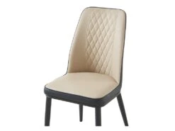 Lot De 6 Chaises En Simili Et Métal - Beige Et Anthracite - MILDURA -Mobilia Boutique chaise 1295999