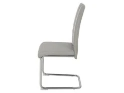 Lot De 2 Chaises - Simili Gris Clair - Pieds En Metal - L 44 X P 56 X H 101 Cm - GASPARD -Mobilia Boutique chaise 12988357