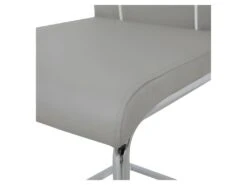 Lot De 2 Chaises - Simili Gris Clair - Pieds En Metal - L 44 X P 56 X H 101 Cm - GASPARD -Mobilia Boutique chaise 12988359