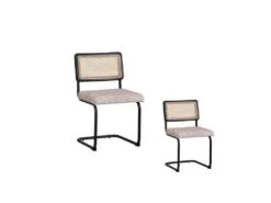 Duo De Chaises Métal/Rotin/Beige N°1 - MARIETTE