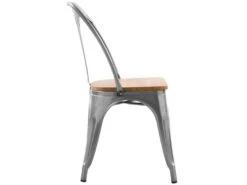 Chaise Indus Yoanna Chrome Et Bois Clair (lot De 2) -Mobilia Boutique chaise 13002883