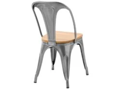 Chaise Indus Yoanna Chrome Et Bois Clair (lot De 2) -Mobilia Boutique chaise 13002885