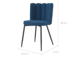 Chaise Rosy En Tissu Bleu (lot De 2) -Mobilia Boutique chaise 13003785