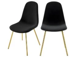 Chaise Skuli En Velours Noir (lot De 2)