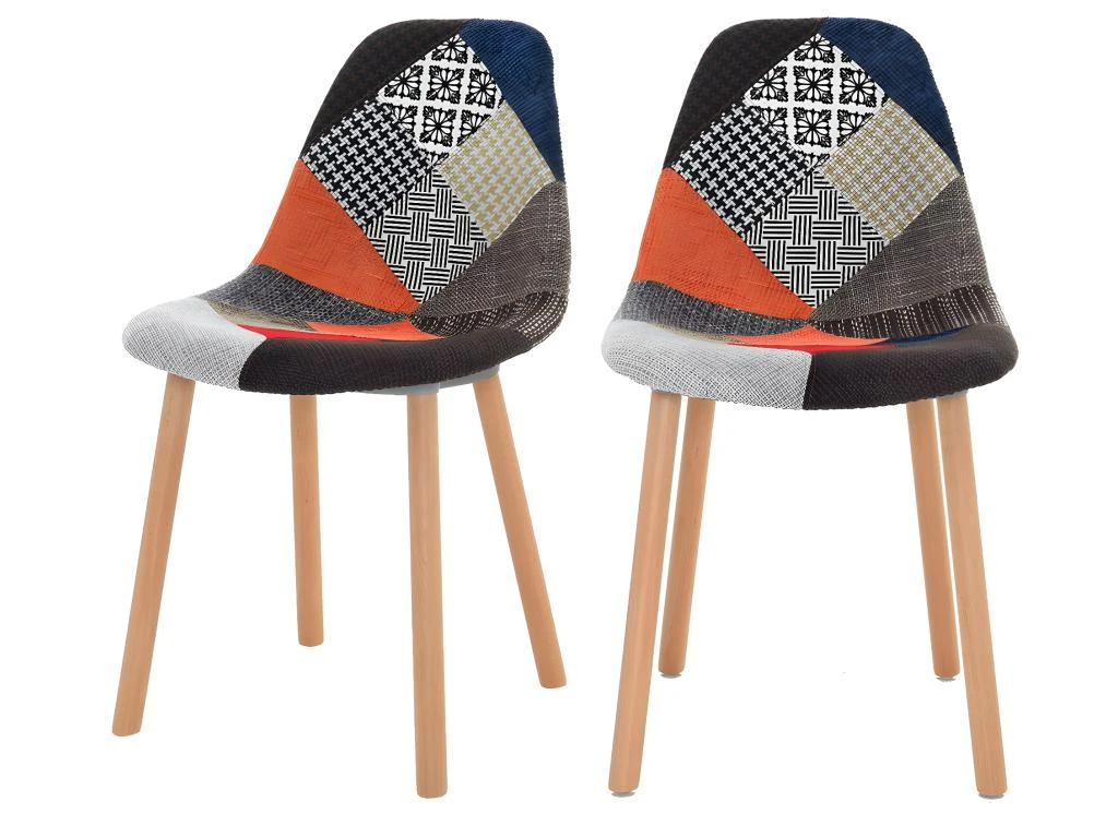 Chaise Arctik Patchwork (lot De 2) 3 Chaise Arctik Patchwork (lot De 2)