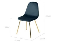 Chaise Skuli En Velours Bleu (lot De 2) -Mobilia Boutique chaise 13006075